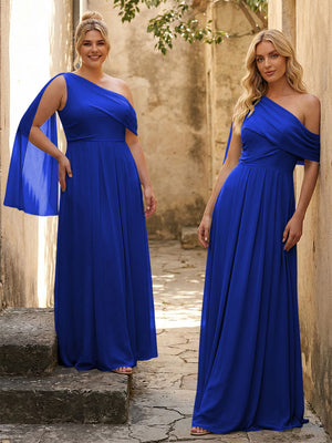 One Shoulder Chiffon Bridesmaid Dresses Maxi Dresses