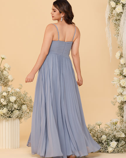 Spaghetti Straps Chiffon Bridesmaid Dresses with Pleats