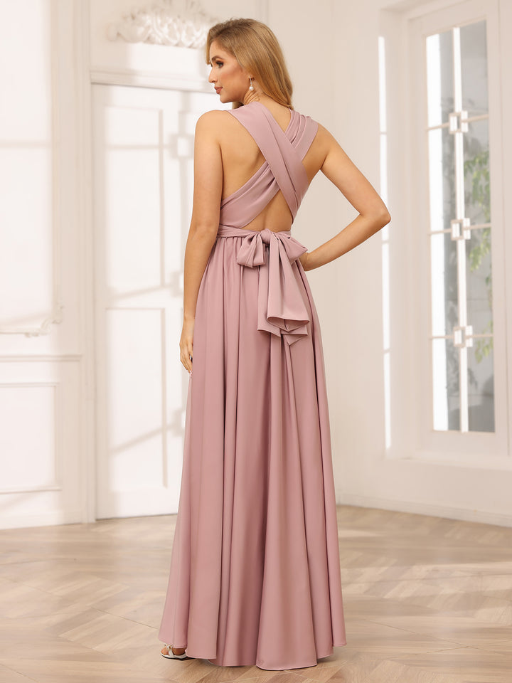 Elegant Chiffon A Line Sleeveless Pleated Multi-Style Bridesmaid Dresses