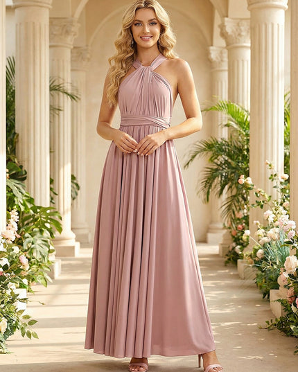 Elegant Chiffon A Line Sleeveless Pleated Multi-Style Bridesmaid Dresses