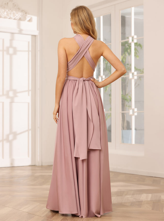 Elegant Chiffon A Line Sleeveless Pleated Multi-Style Bridesmaid Dresses