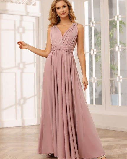 Elegant Chiffon A Line Sleeveless Pleated Multi-Style Bridesmaid Dresses