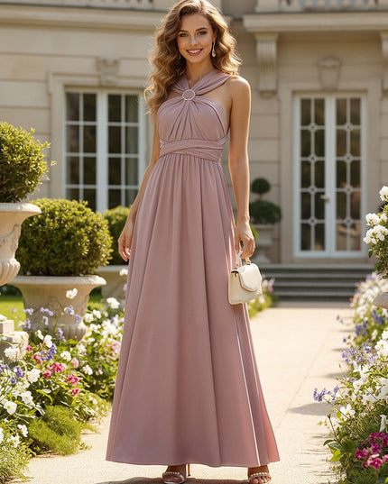 Elegant Chiffon A Line Sleeveless Pleated Multi-Style Bridesmaid Dresses