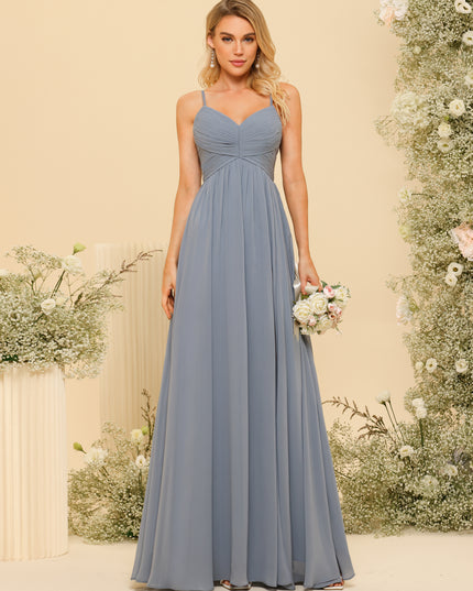 Spaghetti Straps Chiffon Bridesmaid Dresses with Slit