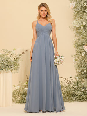 Spaghetti Straps Chiffon Bridesmaid Dresses with Slit