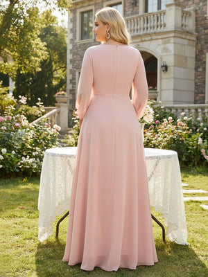 V Neck Chiffon Pleats Corset Pockets Bridesmaid Dresses