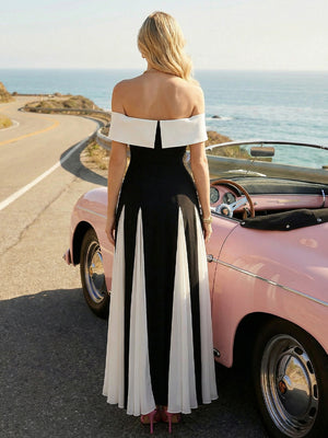 Chiffon Off the Shoulder A Line Wedding Guest Dresses