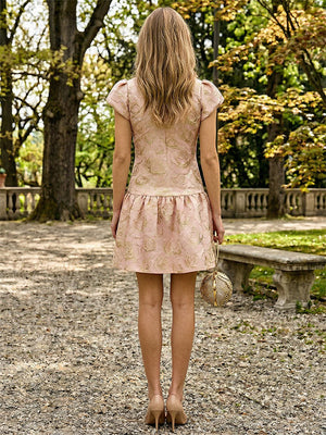 Jacquard A Line Scoop Neck Simple Cocktail Dresses