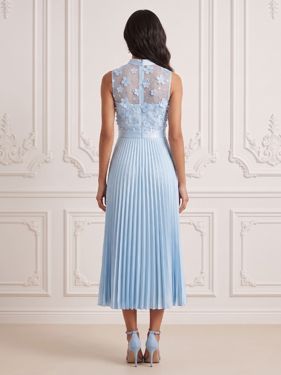Tulle A Line Strapless Floral Appliques Cocktail Dresses