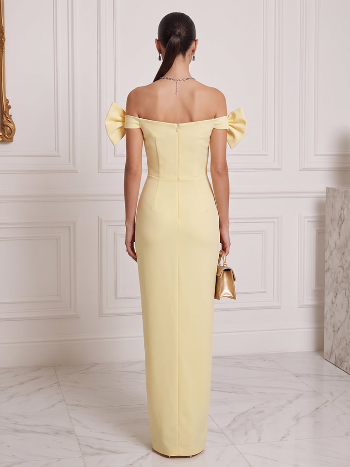 Satin Sheath Strapless Floor Length Fitted Waist Cocktail Dresses