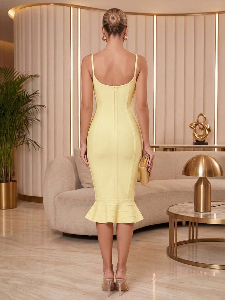 Satin Sheath Spaghetti Straps Tea Length Sweetheart Neck Cocktail Dresses