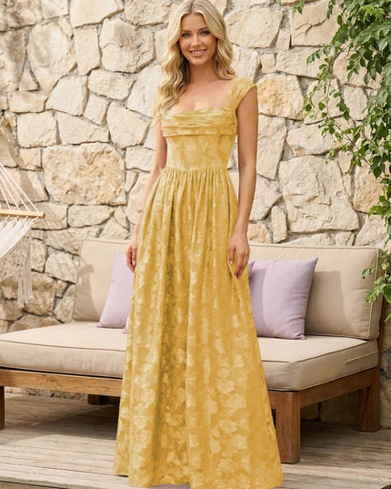 Floral Cowl Neck A Line Pleats Wedding Guest Dresses