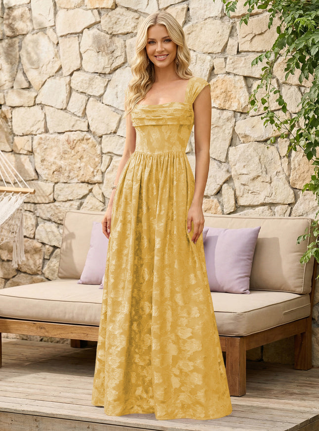 Floral Cowl Neck A Line Pleats Wedding Guest Dresses