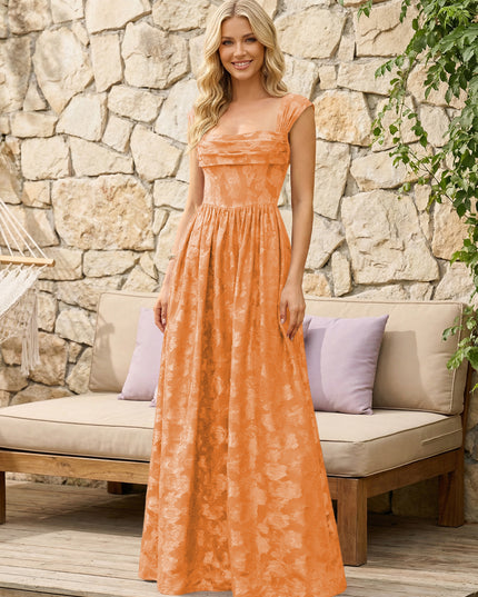 Floral Cowl Neck A Line Pleats Wedding Guest Dresses
