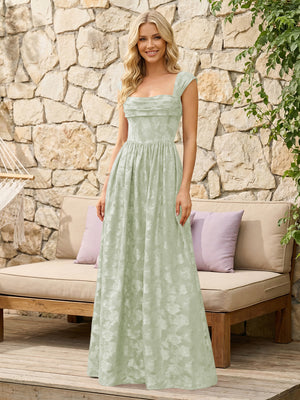 Floral Cowl Neck A Line Pleats Wedding Guest Dresses