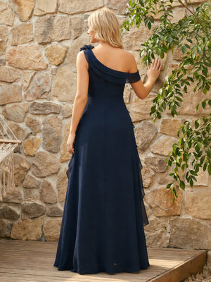 Chiffon One Shoulder Ruffles Wedding Guest Dresses