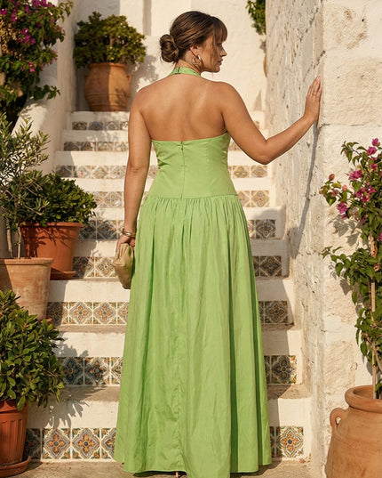 Satin Halter Corset Wedding Guest Dresses