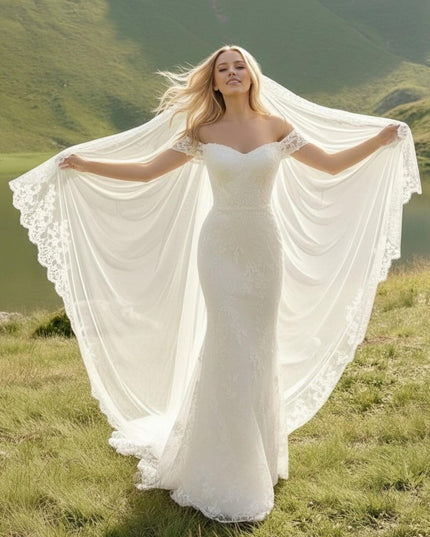 Laces Mermaid Off the Shoulder Long Wedding Dresses