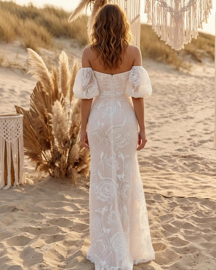 Laces Mermaid Sweetheart Long Wedding Dresses