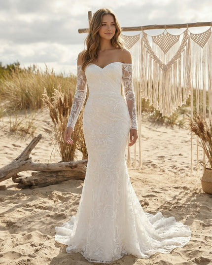 Laces Mermaid Sweetheart Long Wedding Dresses