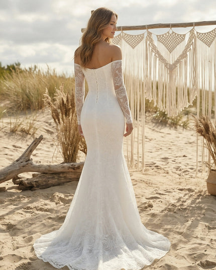 Laces Mermaid Sweetheart Long Wedding Dresses