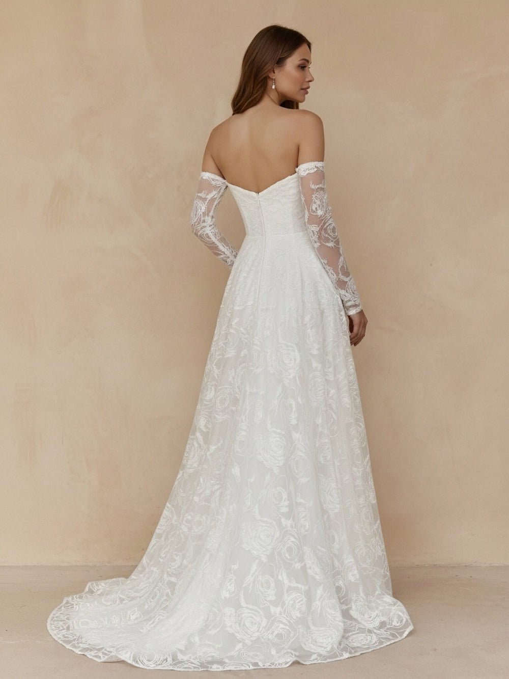 Laces A Line Sweetheart Long Wedding Dresses