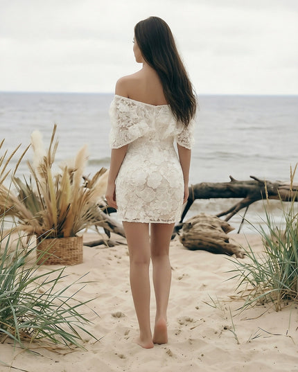 Laces Bodycon Off the Shoulder Short Wedding Dresses