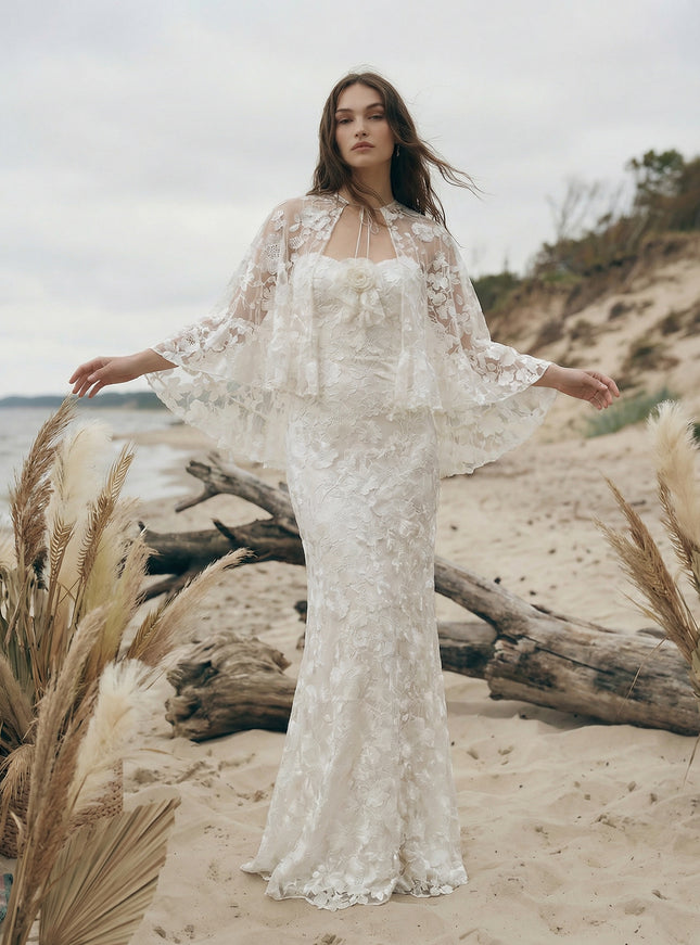 Laces Mermaid Sweetheart Long Wedding Dresses