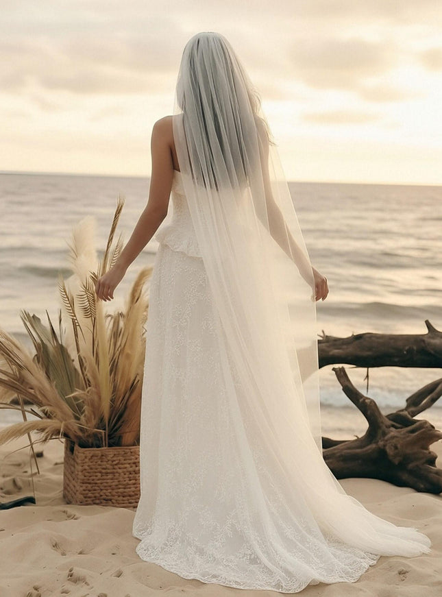 Laces A Line Sweetheart Long Wedding Dresses