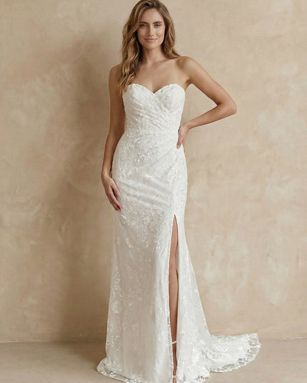 Laces Mermaid Sweetheart Long Wedding Dresses