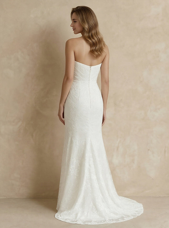 Laces Mermaid Sweetheart Long Wedding Dresses