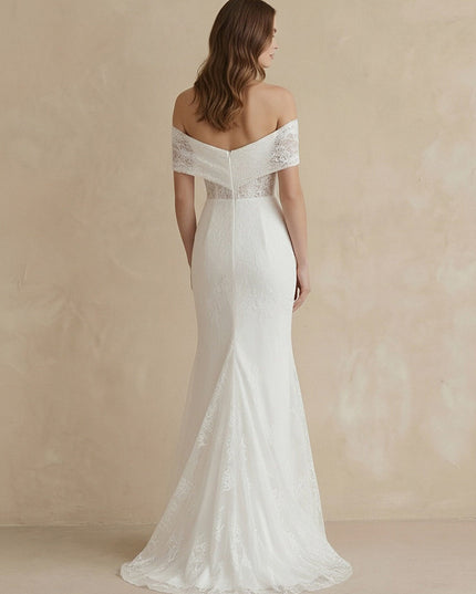 Laces Mermaid Off the Shoulder Long Wedding Dresses