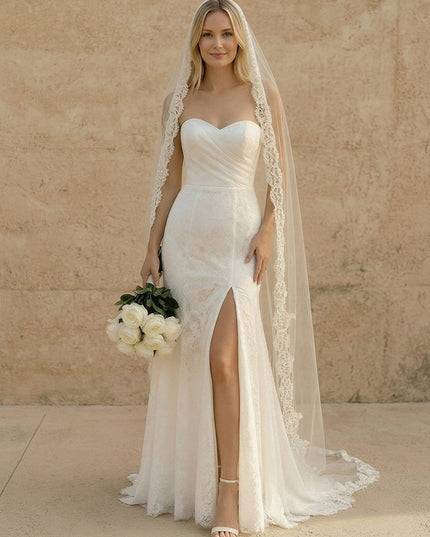 Laces Bodycon Sweetheart Long Wedding Dresses