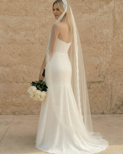 Laces Bodycon Sweetheart Long Wedding Dresses