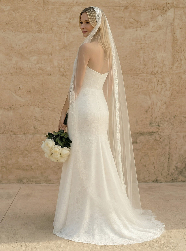 Laces Bodycon Sweetheart Long Wedding Dresses