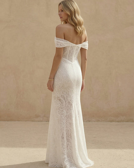 Laces Bodycon Off the Shoulder Long Wedding Dresses