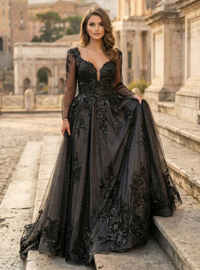 Laces A Line Sweetheart Long Wedding Dresses