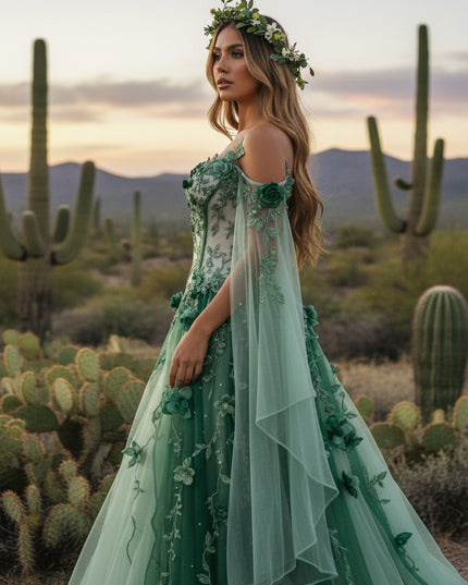 Sweetheart Embroidered A-Line Off the Shoulder Wedding Dresses with 3D Flower