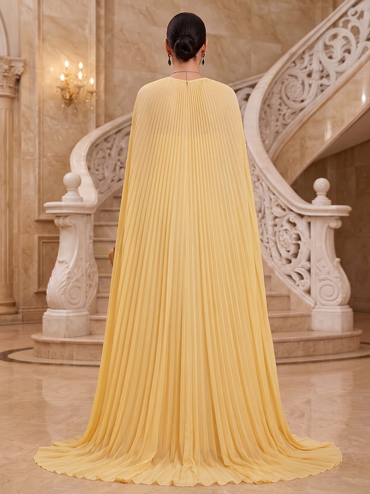 Chiffon Sheath Sweetheart Floor Length High Low Military Ball Dresses with Cape
