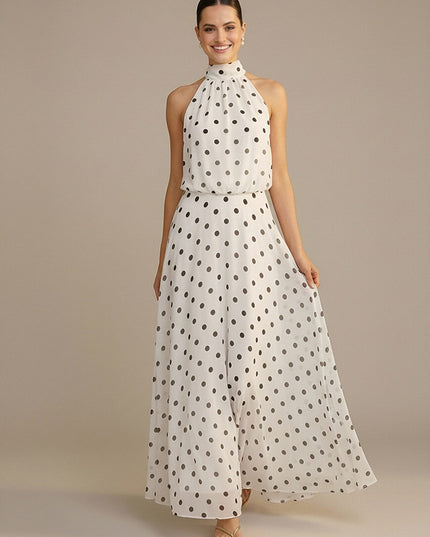 Chiffon A Line Mock Neck Wedding Guest Dresses