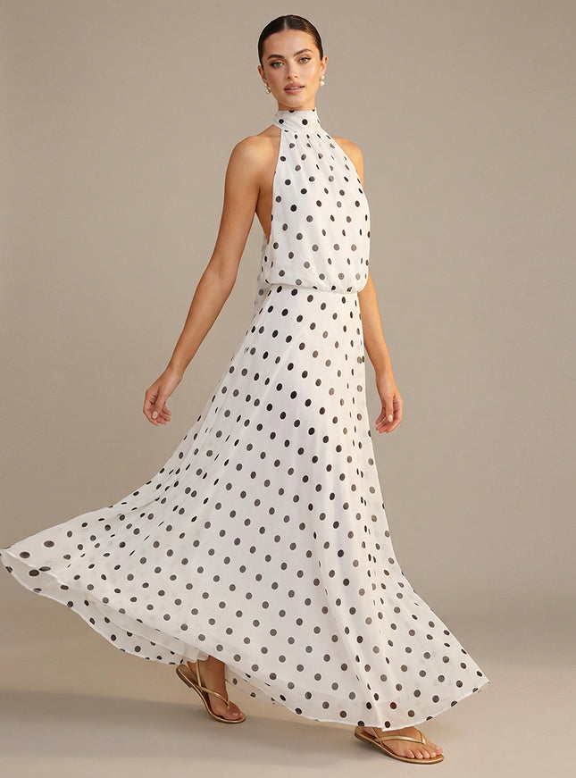 Chiffon A Line Mock Neck Wedding Guest Dresses