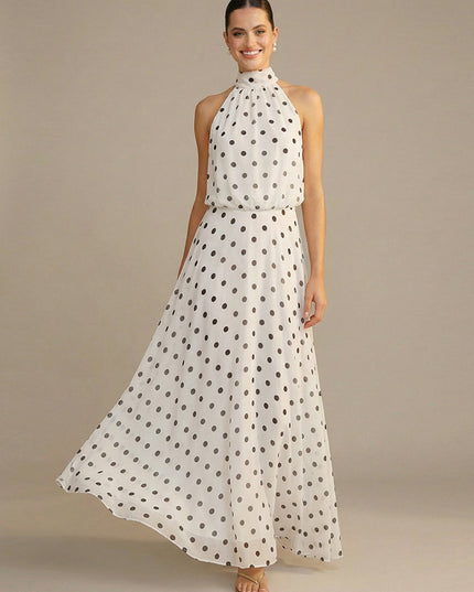 Chiffon A Line Mock Neck Wedding Guest Dresses