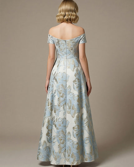 Floral Off the Shoulder Corset Pleated Maxi Dresses