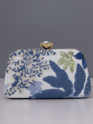 Women's Sequin Leaf Embroidered Geometric Fashion Formal Evening Clutch