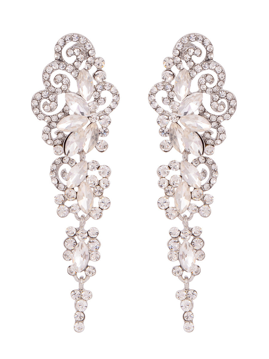 Tassels Classic Flower Beadings Crystal Earrings